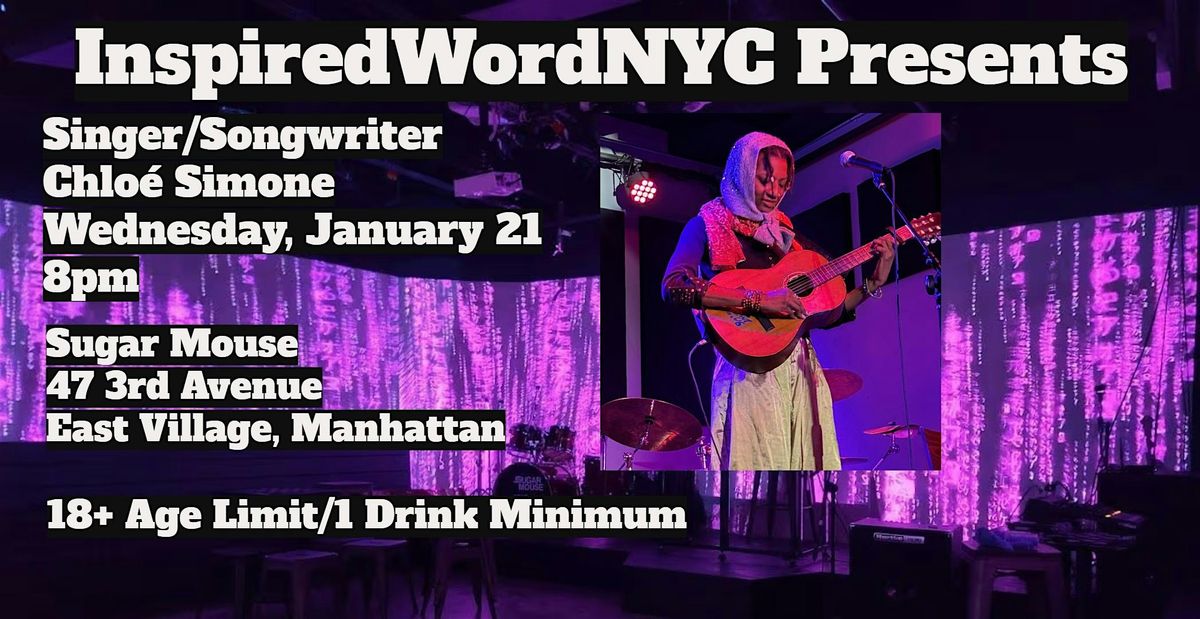 InspiredWordNYC Presents Singer\/Songwriter Chlo\u00e9 Simone at Sugar Mouse