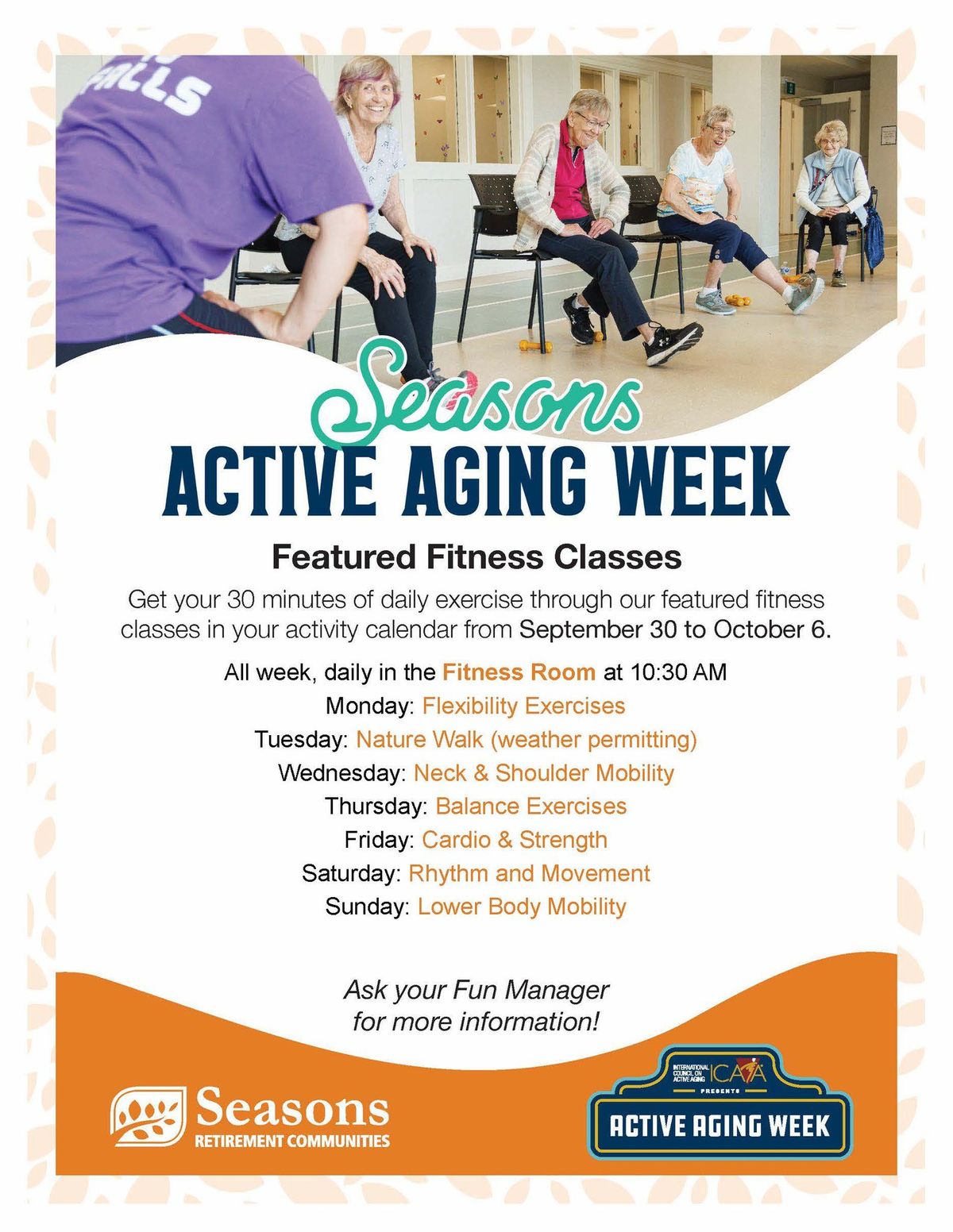 Seasons London: Active Aging Week Fitness Classes