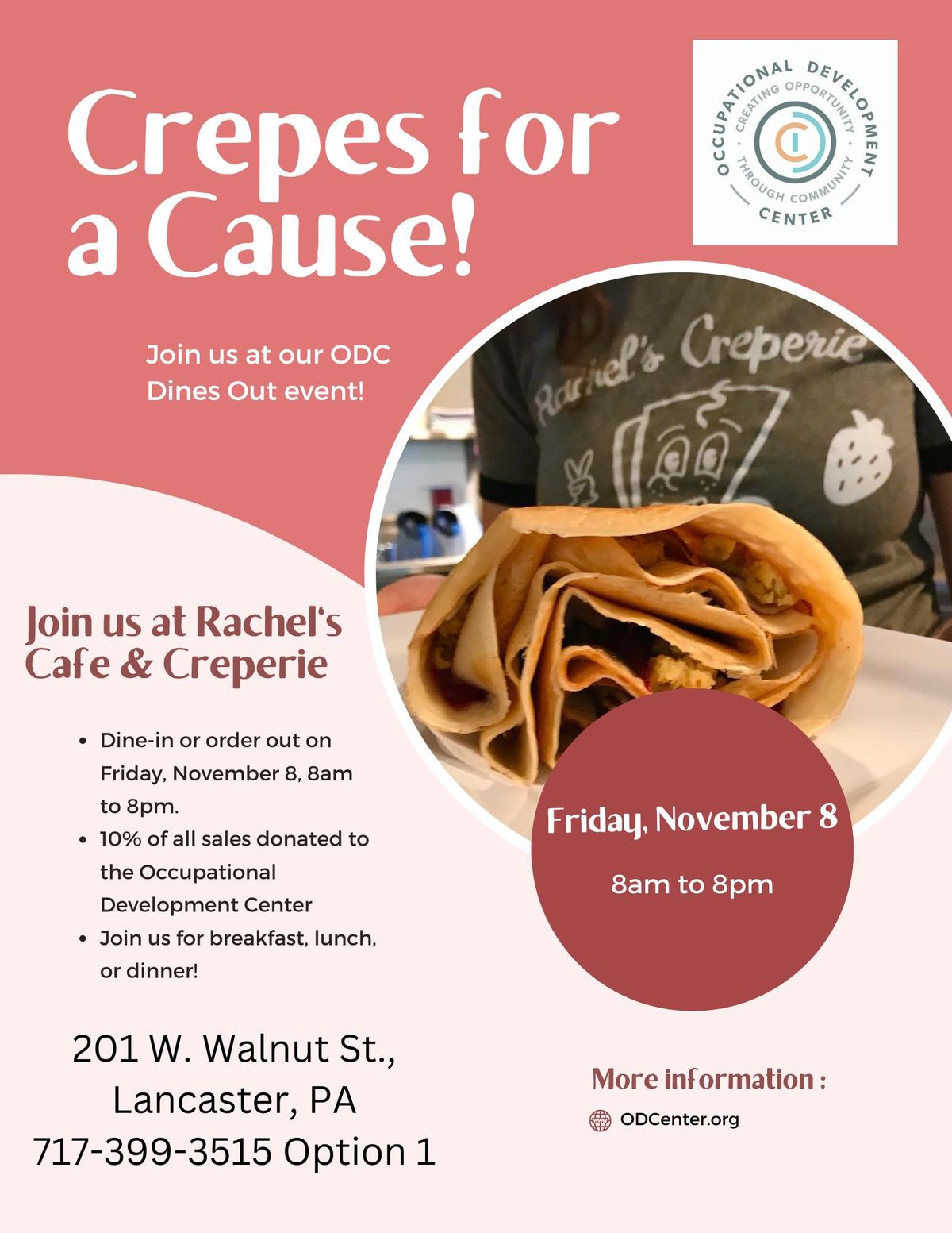 Crepes for a Cause - ODC Day at Rachel's Cafe & Creperie