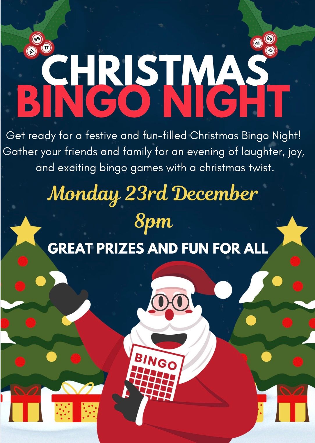 Christmas Bingo Night!\ud83c\udf85\ud83c\udffd\ud83c\udf84