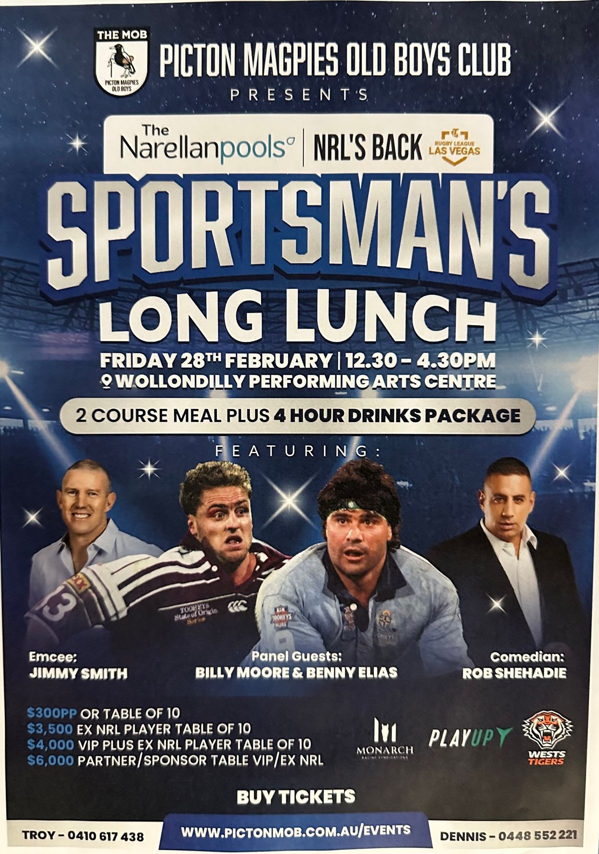 The Narellan Pools Australia NRL\u2019S BACK Sportsman\u2019s Long Lunch