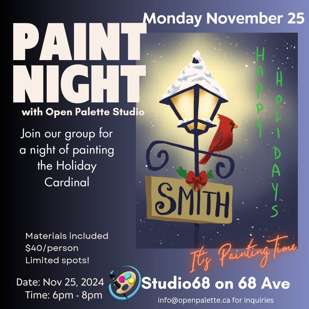 Holiday Cardinal Paint night