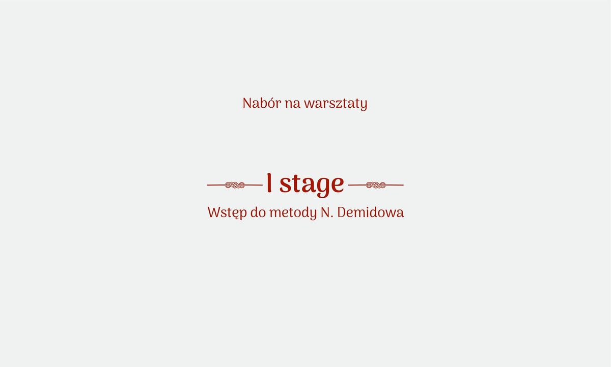 Nab\u00f3r na I stage dla aktor\u00f3w [Szko\u0142a \u017bywego Teatru]