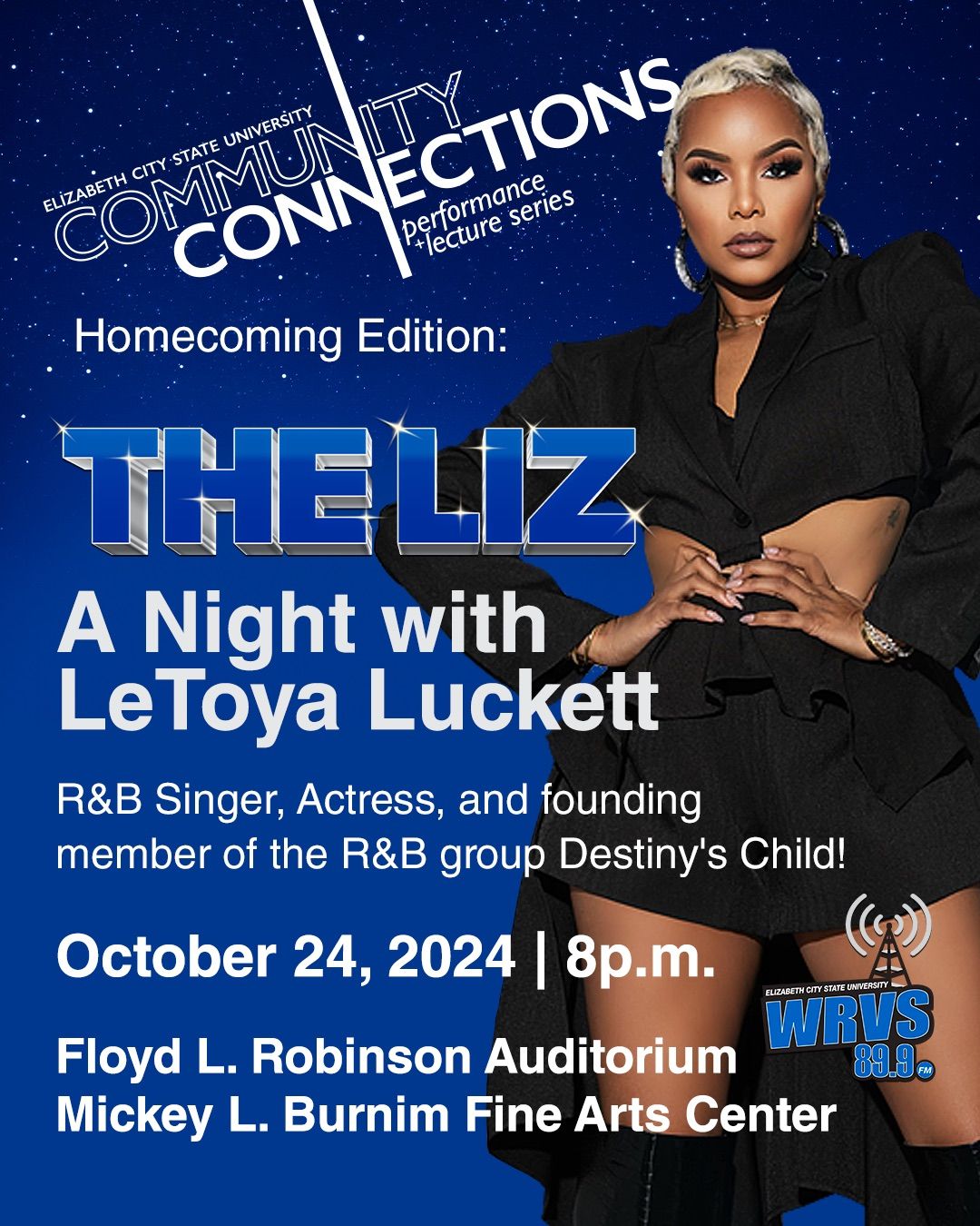 Community Connections Performance and Lecture Series Homecoming Edition: A Night with LeToya Luckett