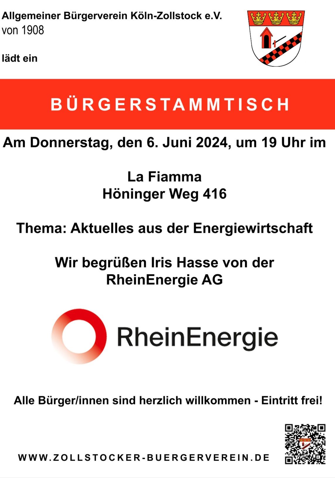 B\u00fcrgerstammtisch mit der RheinEnergie AG