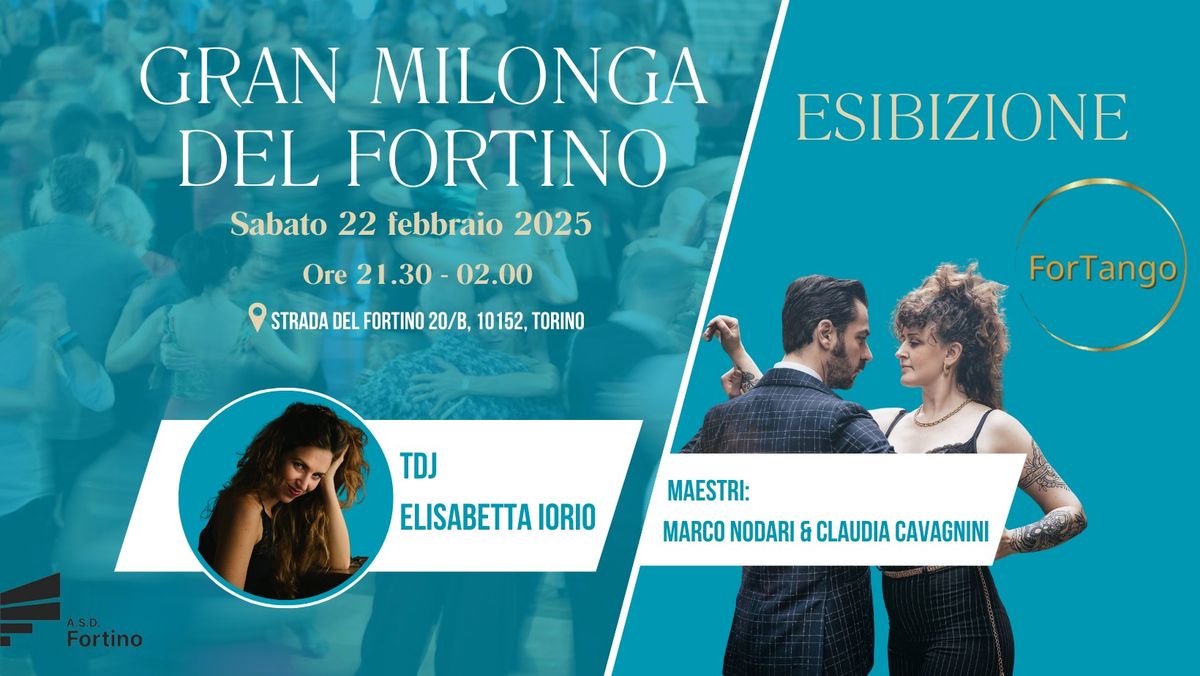 GRAN MILONGA DEL FORTINO sabato 22 febbraio con esibizione di Claudia e Marco