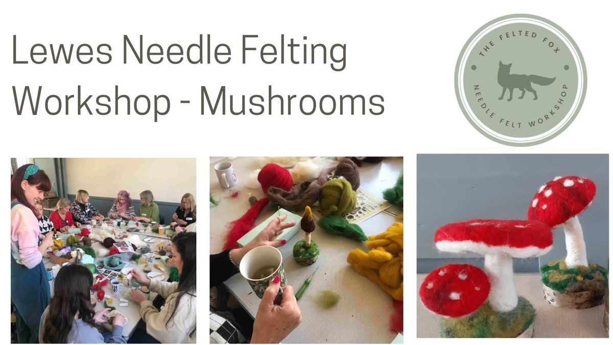 Lewes Needle Felting Workshop - Mushrooms