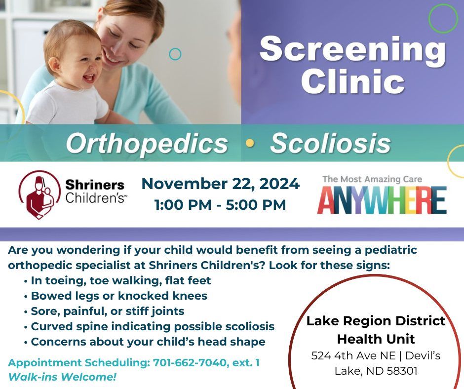 Screening Clinic for Children with Bone, Muscle or Joint Conditions - Devil's Lake, ND