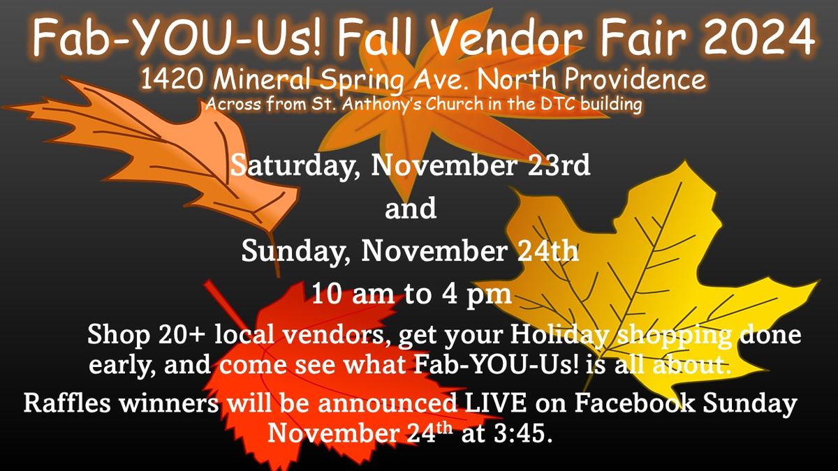 Fab-YOU-Us! Fall FUN Vendor Fair 2024