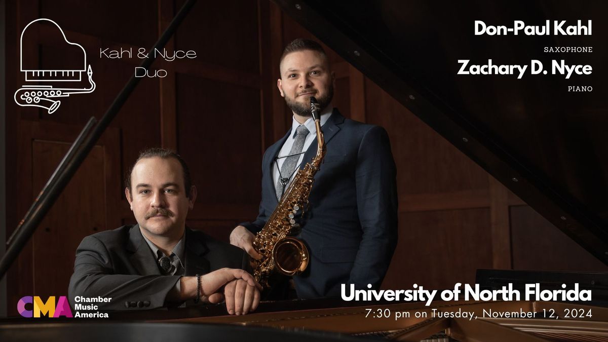 Guest Artist Concert featuring the Kahl & Nyce Duo - University of North Florida - 11.12.24 - 7:30pm