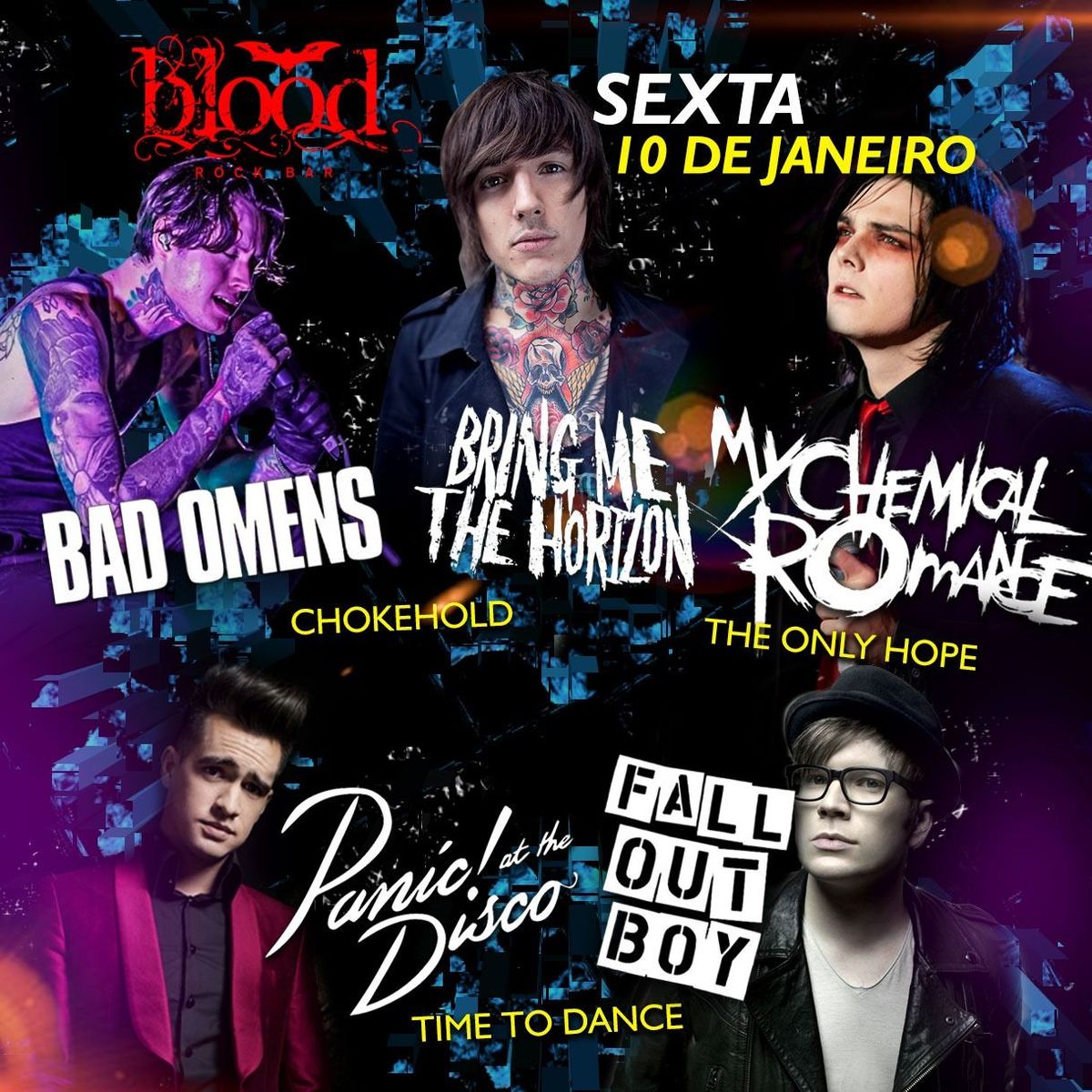 My Chemical, Bring Me, Panic, Fall Out Boy, Bad Omens