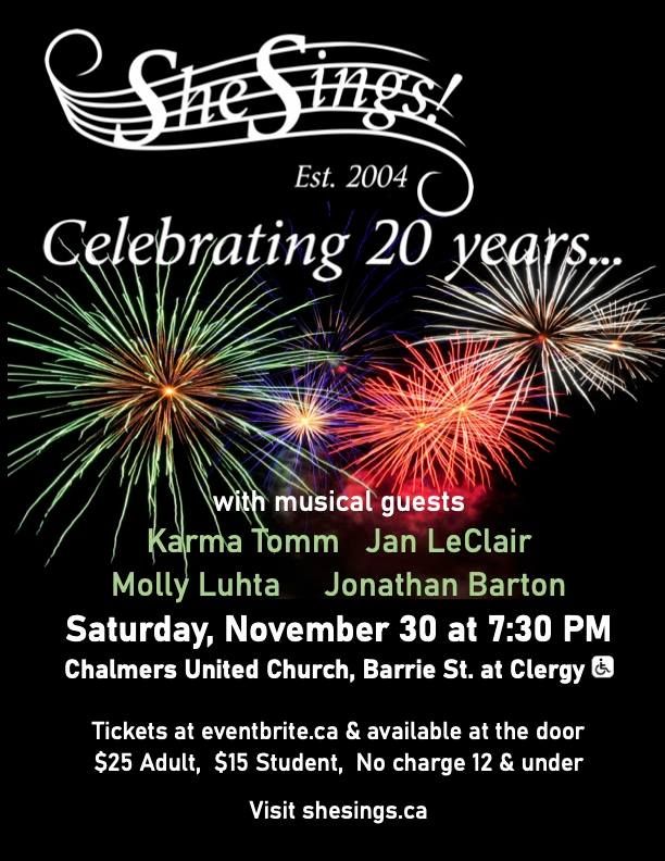 She Sings! Women\u2019s Choir 20th Anniversary Concert