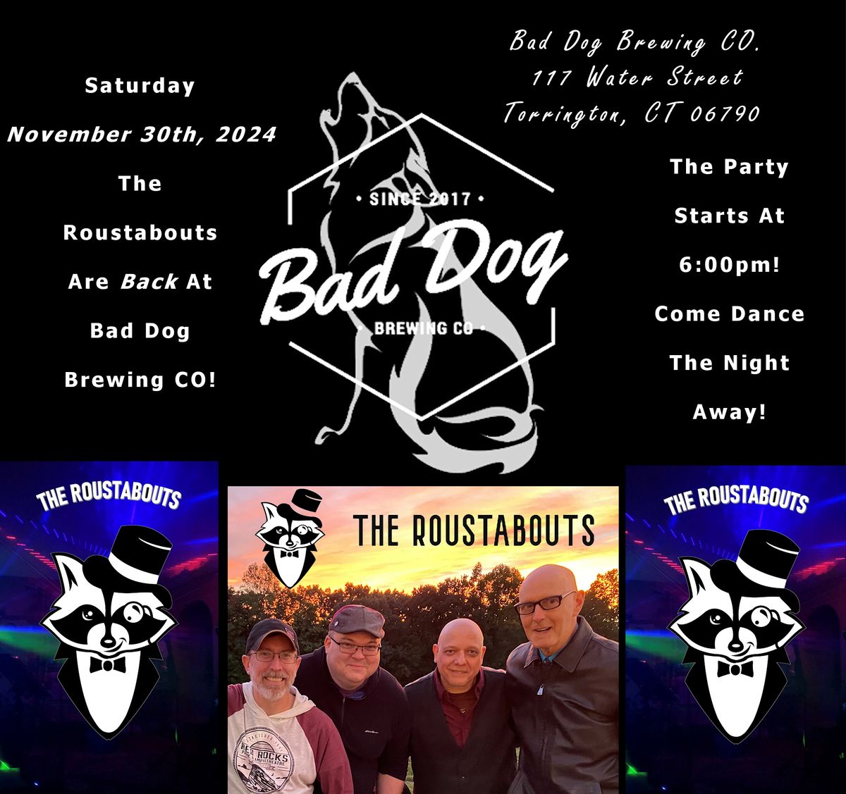 The Roustabouts - November Show @ Bad Dog Brewing Co!