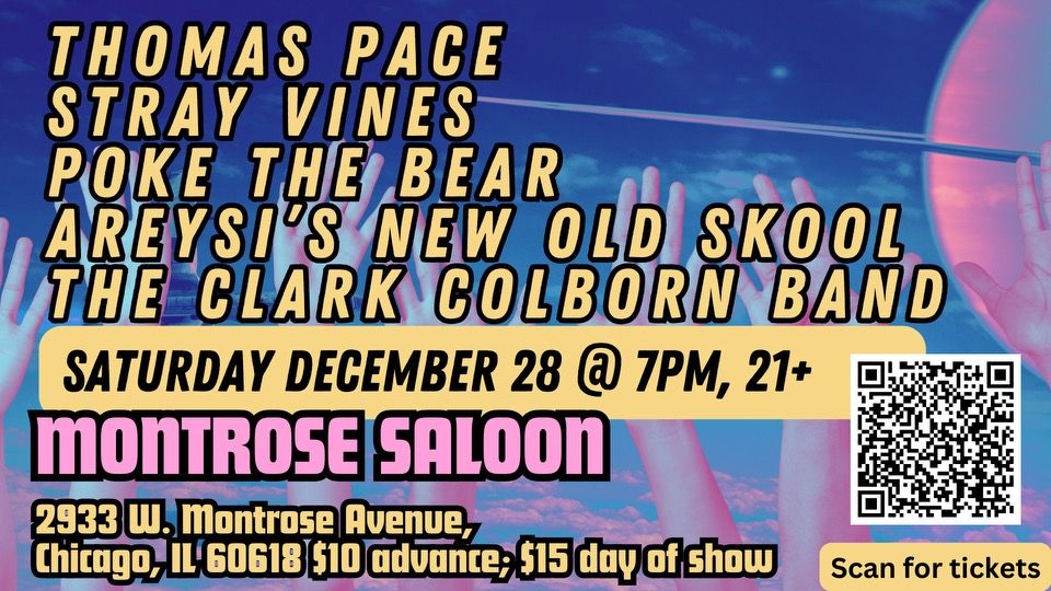 Thomas Pace\/Stray Vines\/Poke the Bear\/Areysi\u2019s New Old Skool\/The Clark Colborn Band @Montrose Saloon