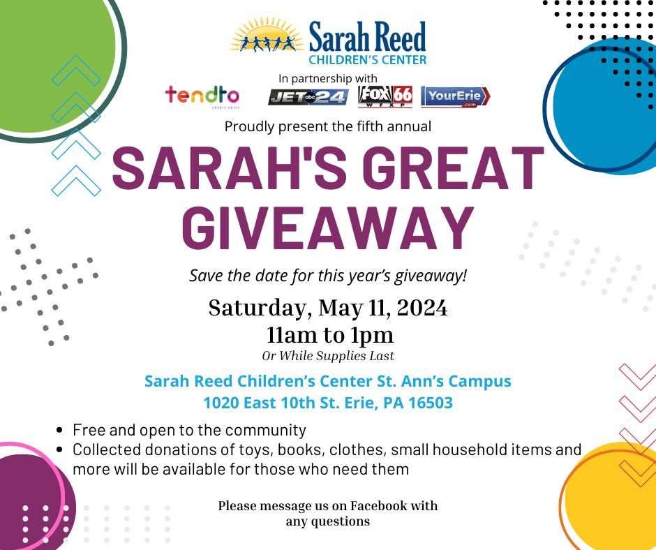 5th Annual Sarah's Great Giveaway