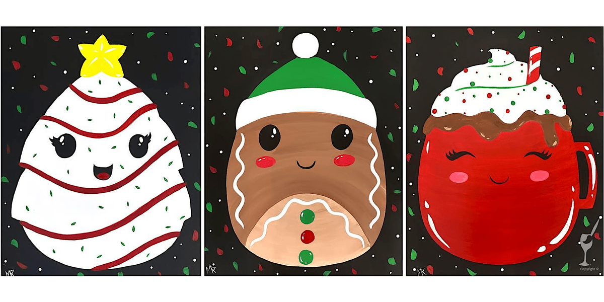Christmas Squishy Friends - Paint and Sip in Houston | Classpop!\u2122