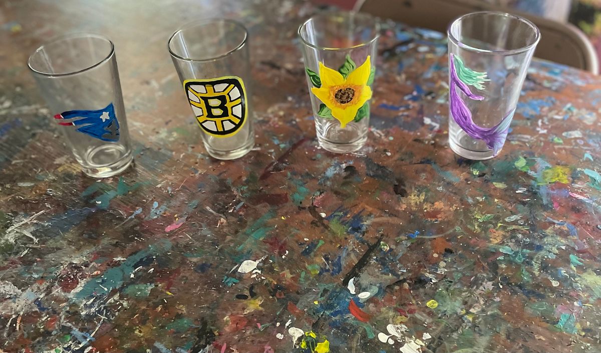 Paint your own pair of pint glasses at Mighty Squirrel brewing co in Waltham 