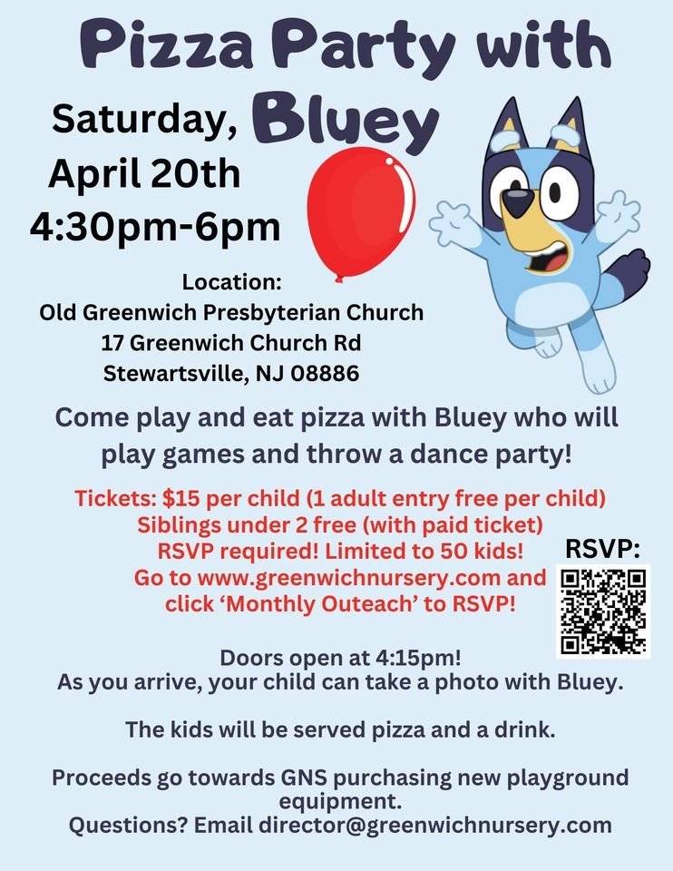 Pizza Party with Bluey a GNS Fundraiser