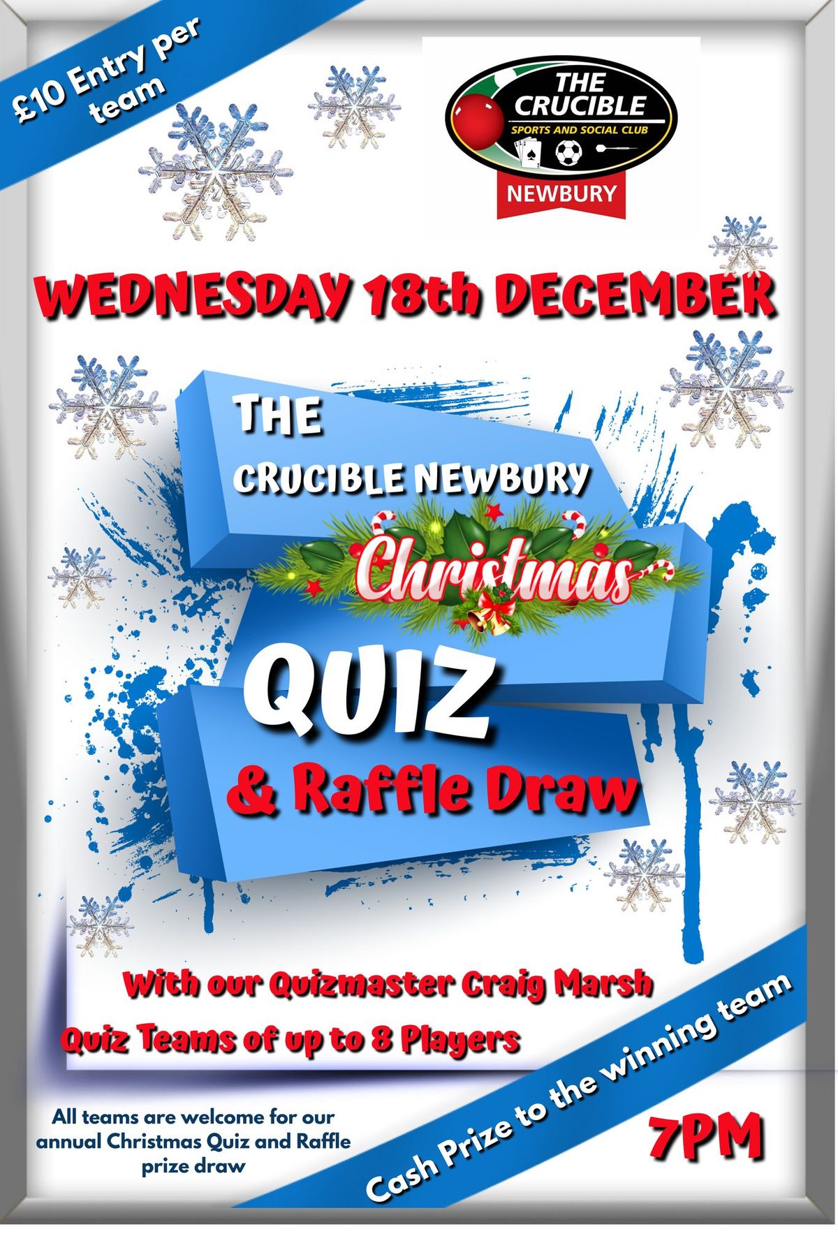 Crucible Newbury Christmas Quiz & Raffle Draw