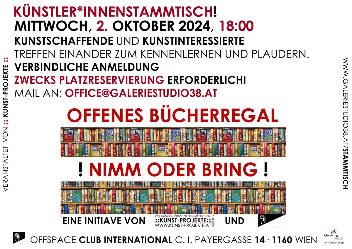 K\u00fcnstler*innenstammtisch beim Offenen B\u00fccherregal