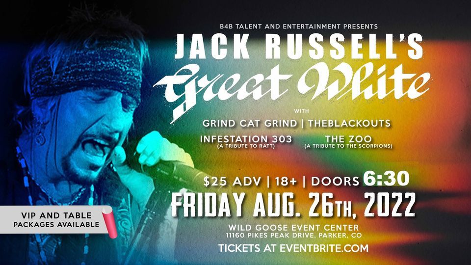 JACK RUSSELL'S GREAT WHITE live in Parker, CO -1 day away