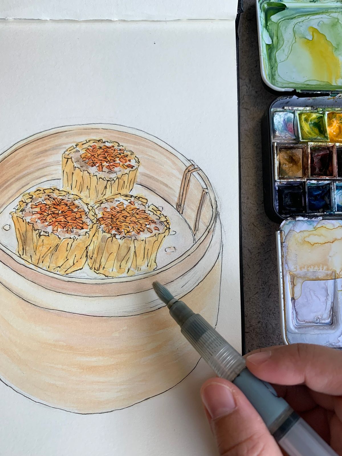 Watercolor & Ink Travel Sketching: Savory Culinary Adventures with artist-in-residence Ottavia Huang