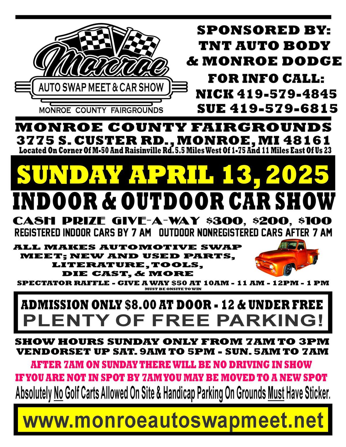 SPRING MONROE AUTO SWAP MEET AND CAR SHOW