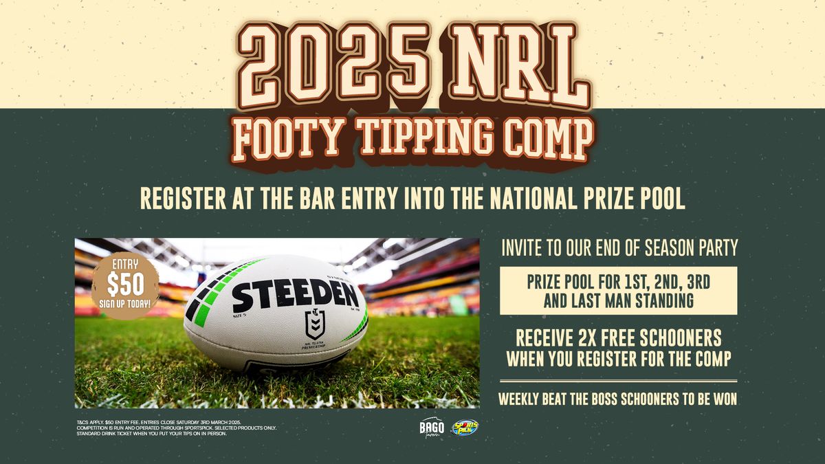  2025 NRL Footy Tipping Comp at Bago Tavern \ud83c\udfc9