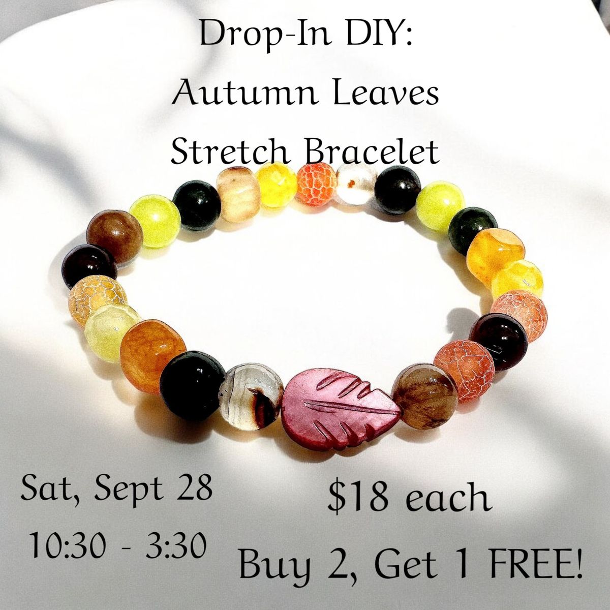 Drop-In DIY:  Autumn Leaves Stretch Bracelet!