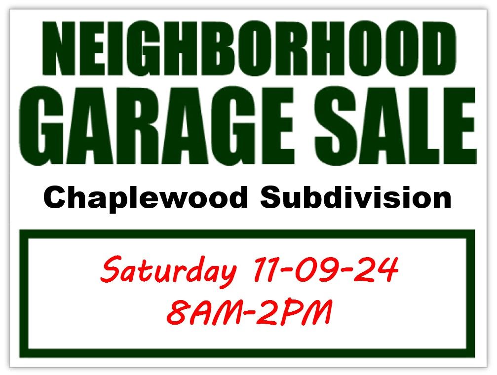 Annual Subdivision Garage Sale