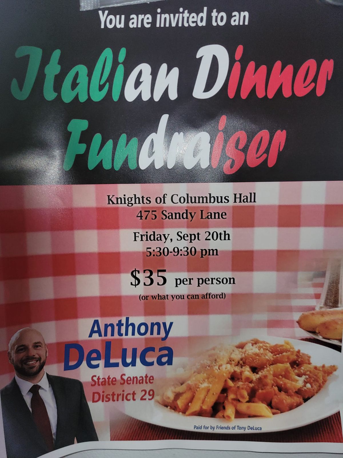 Italian Dinner for Senate District 29