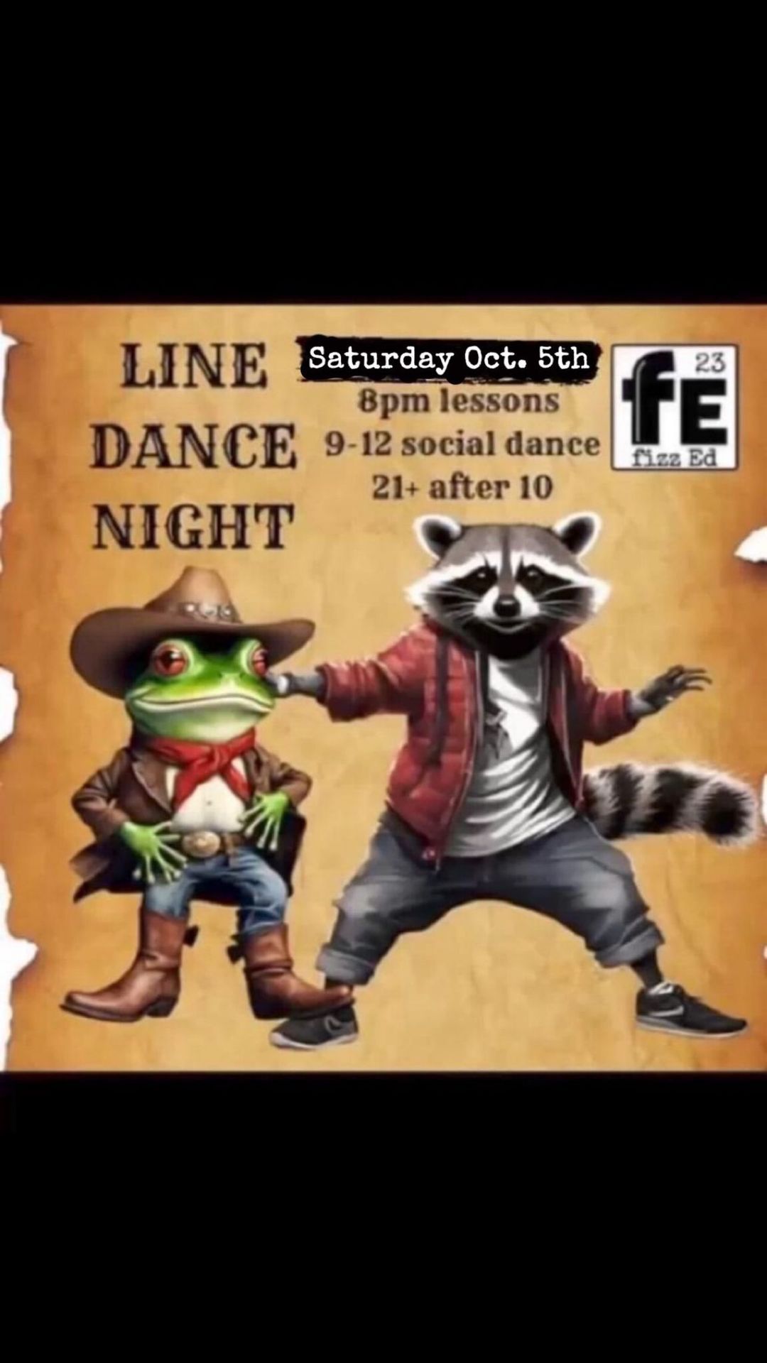 Line Dancing @ FizzEd    Oct. 5th