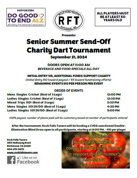 Senior Summer Send-Off Charity Darts Tournament