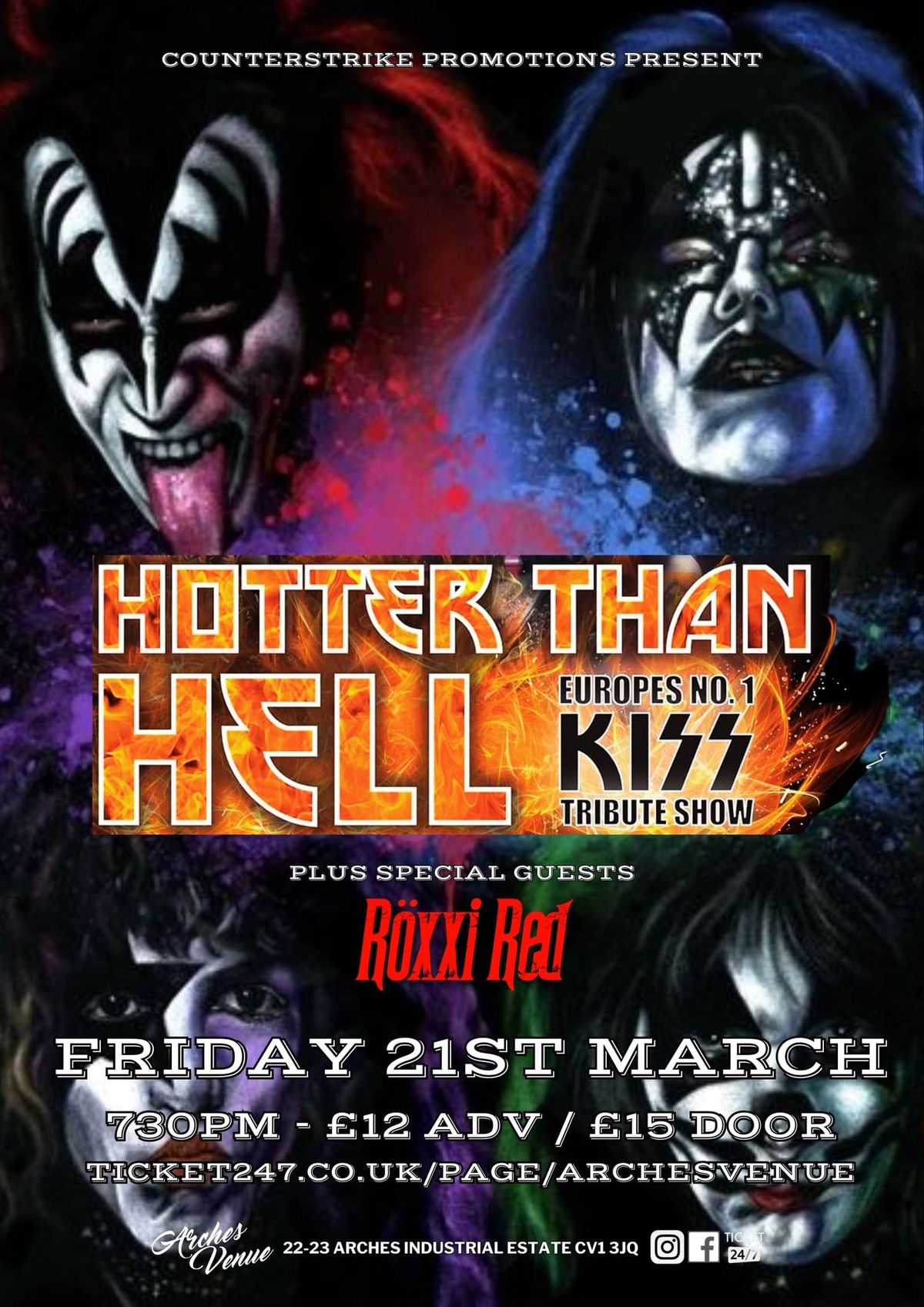 KISS TRIBUTE SHOW & 80s GLAM METAL: COVENTRY, UK