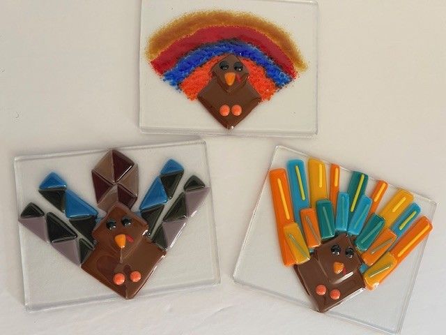 Fused Glass: TURKEYS! (gobble-gobble)