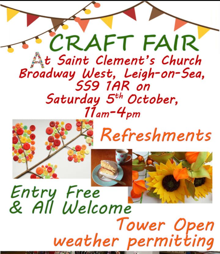 St Clements Church Craft Fair,Broadway West ,Leigh on sea, SS9 1AR