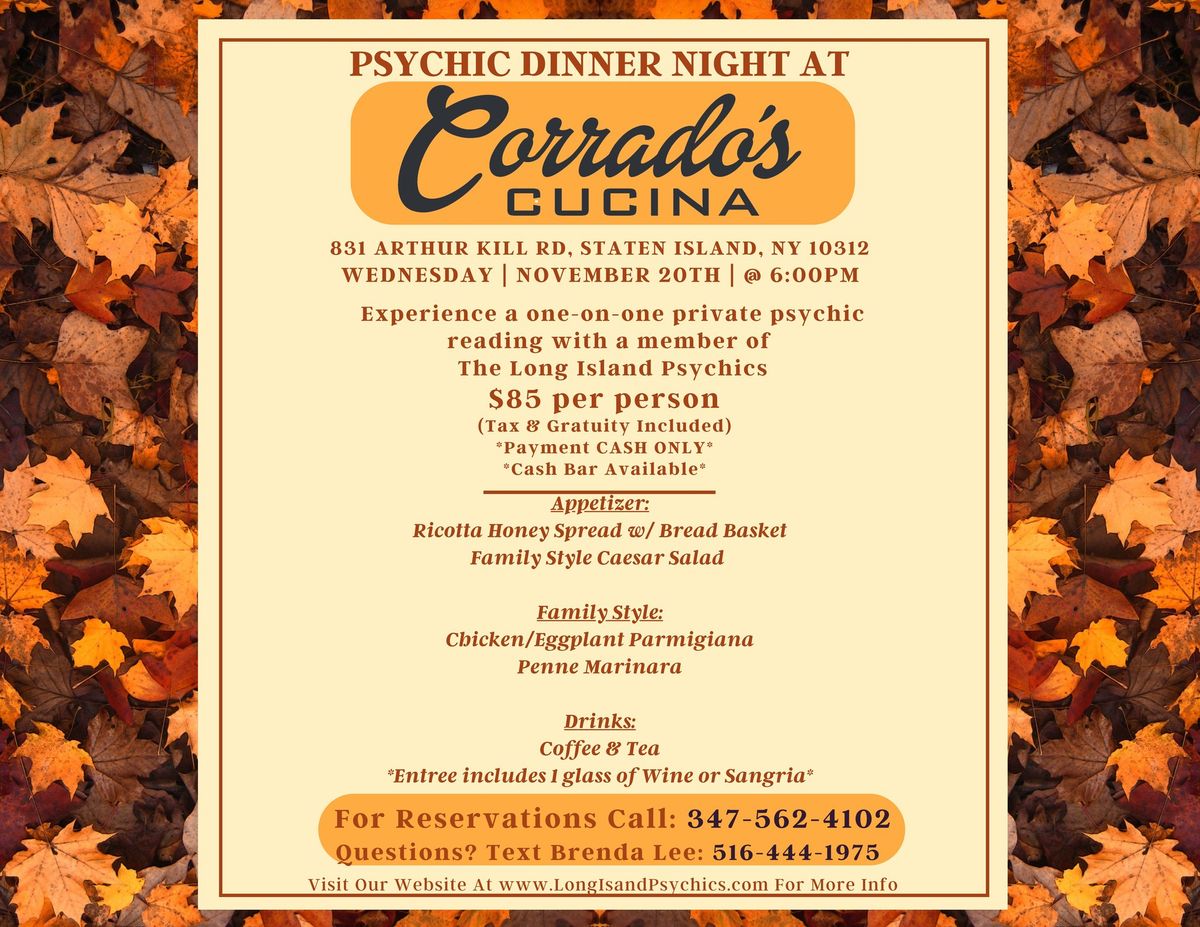 Psychic Dinner Night At Corrado's Cucina