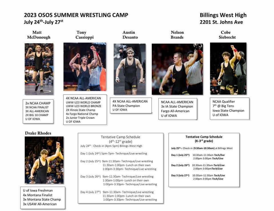 2023 Osos Summer Wrestling Camp