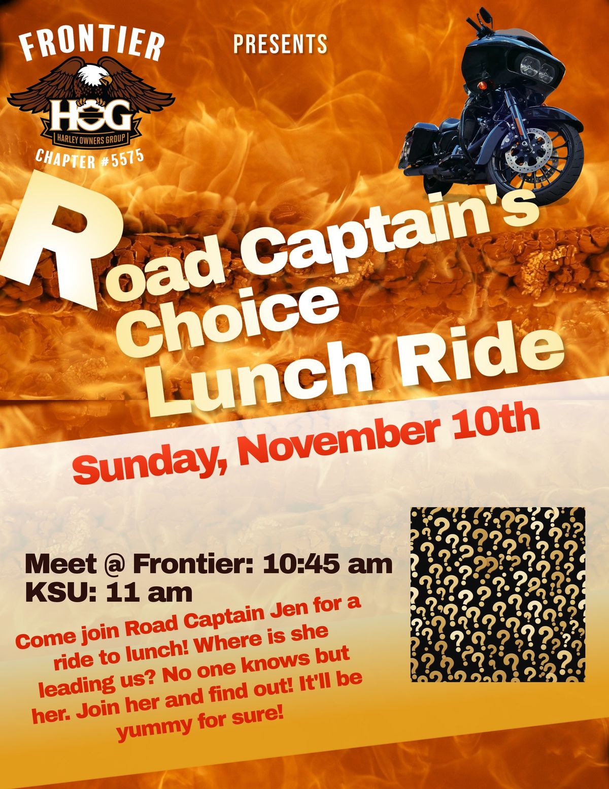 Road Captain's Choice - Lunch Ride