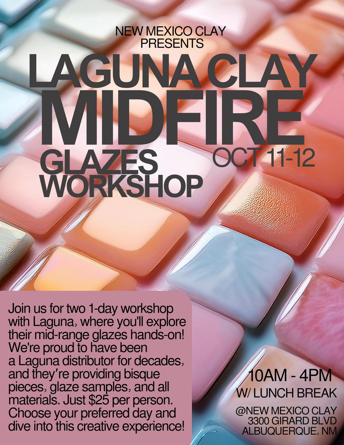 Laguna Clay Mid-Fire Glaze Workshop