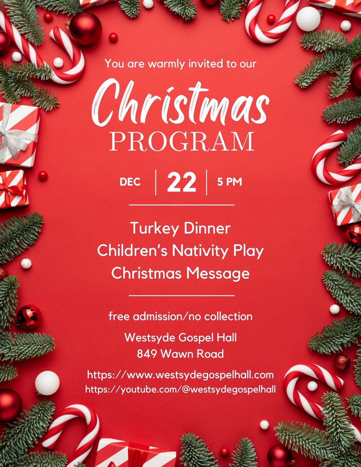 Turkey Dinner and Christmas Play