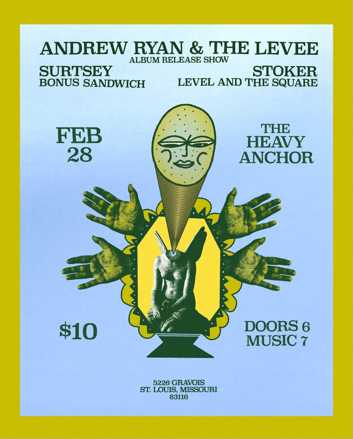 Andrew Ryan (Album Release), Surtsey, Stoker, Bonus Sandwich, Level & the Square (CA)