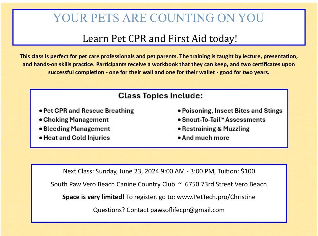 PET CPR & FIRST AID WORKSHOP