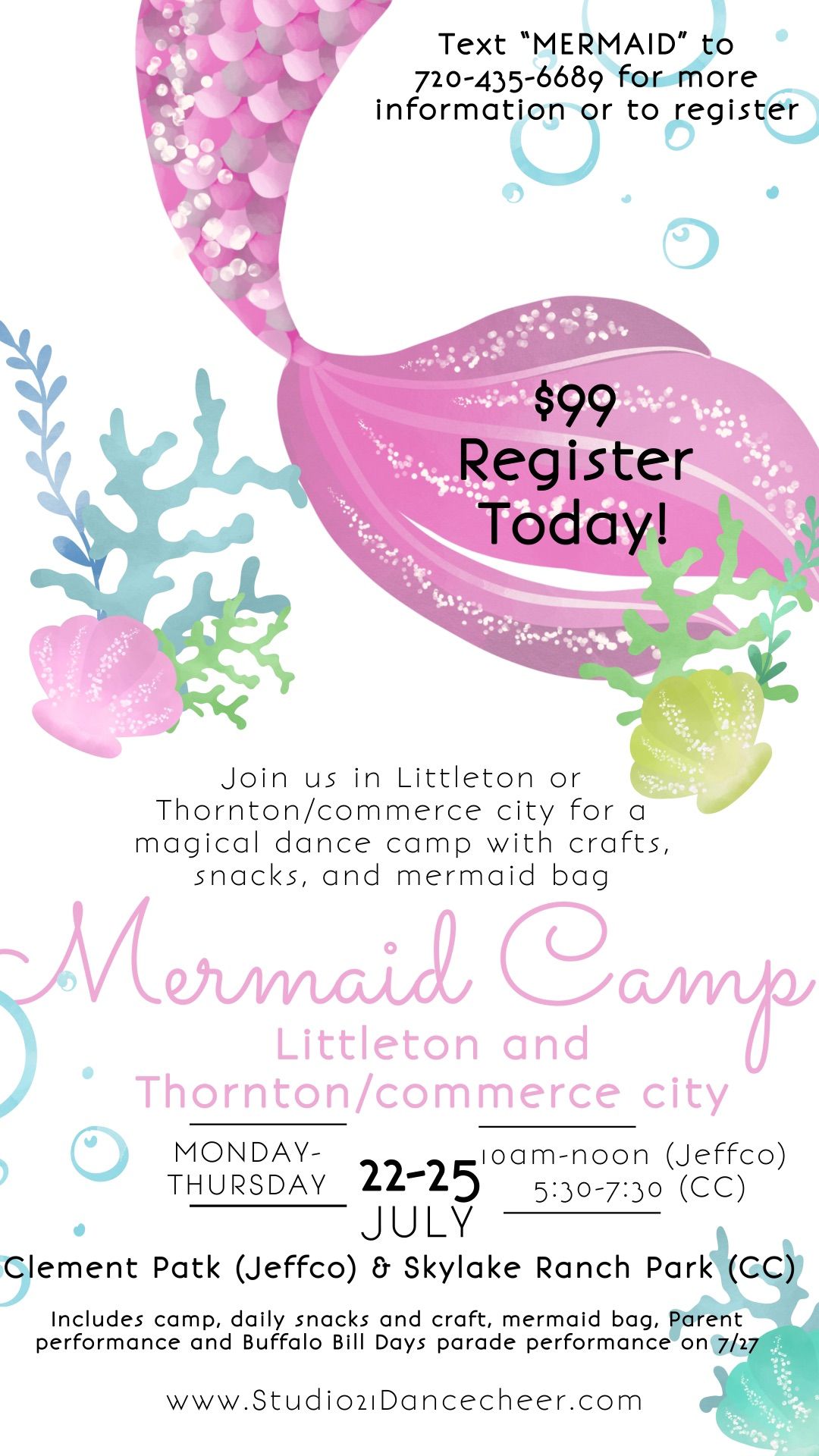 Mermaid dance camp Thornton\/Commerce City 