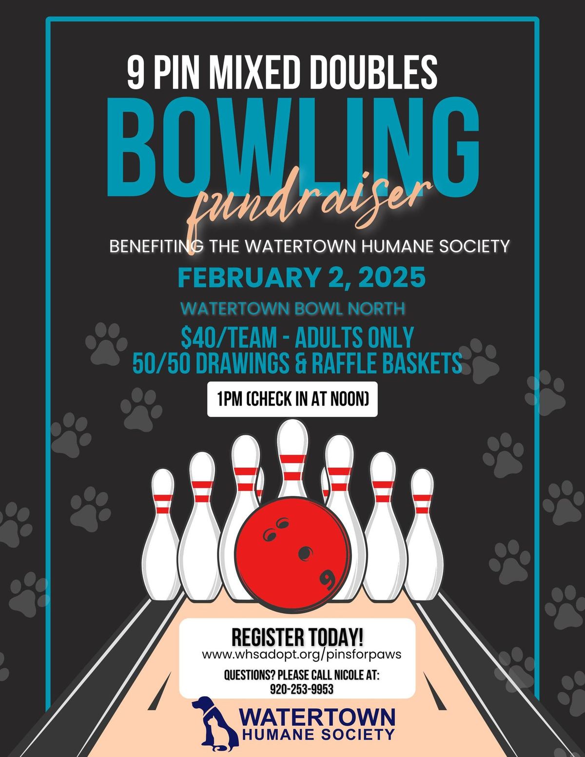 9 Pin Mixed Doubles Bowling Fundraiser