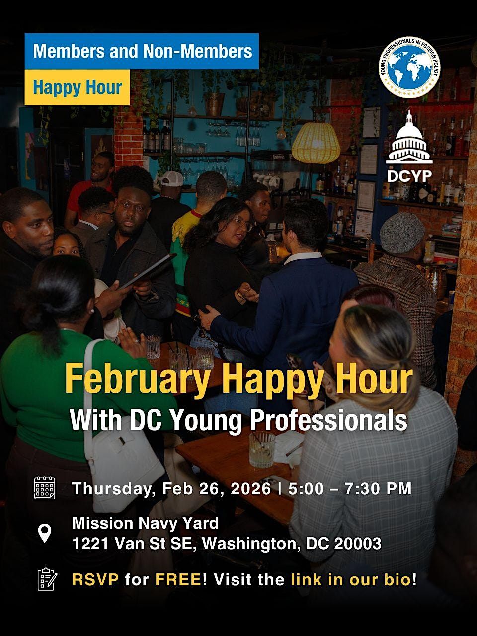 Ypfp YPFP & DCYP Happy Hour, Mission - Navy Yard, Washington, 26 February 2026