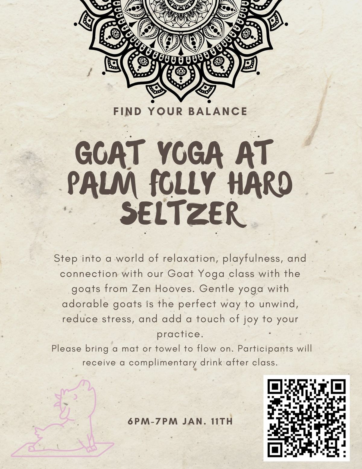 Goat Yoga At Palm Folly Hard Seltzer