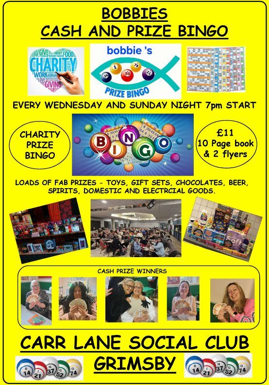 Bobbies Bingo at the Carr Lane Club