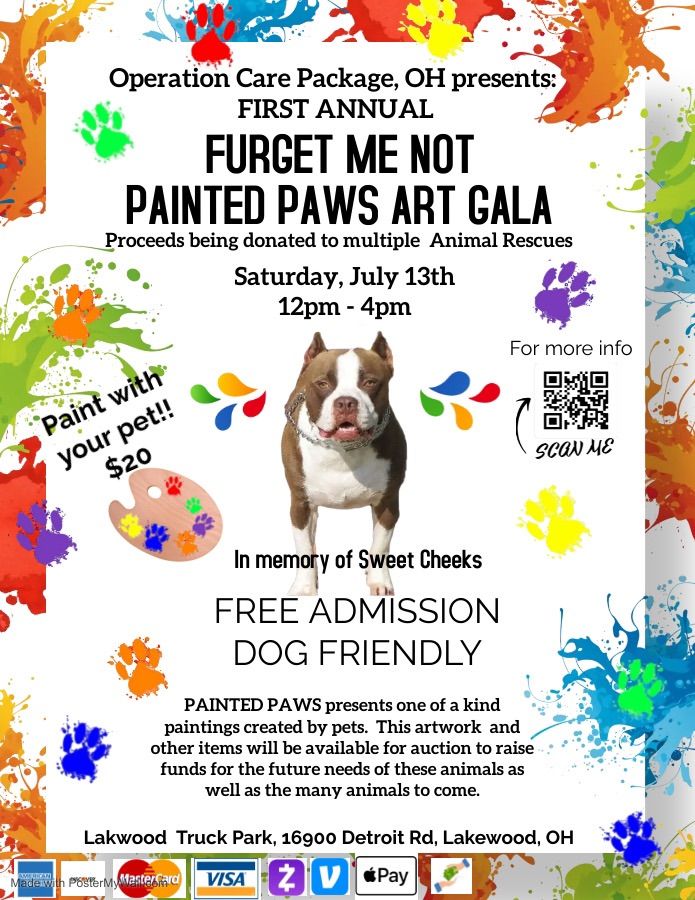 First Annual Furget Me Not Painted Paws Art Gala in memory of Sweet Cheeks