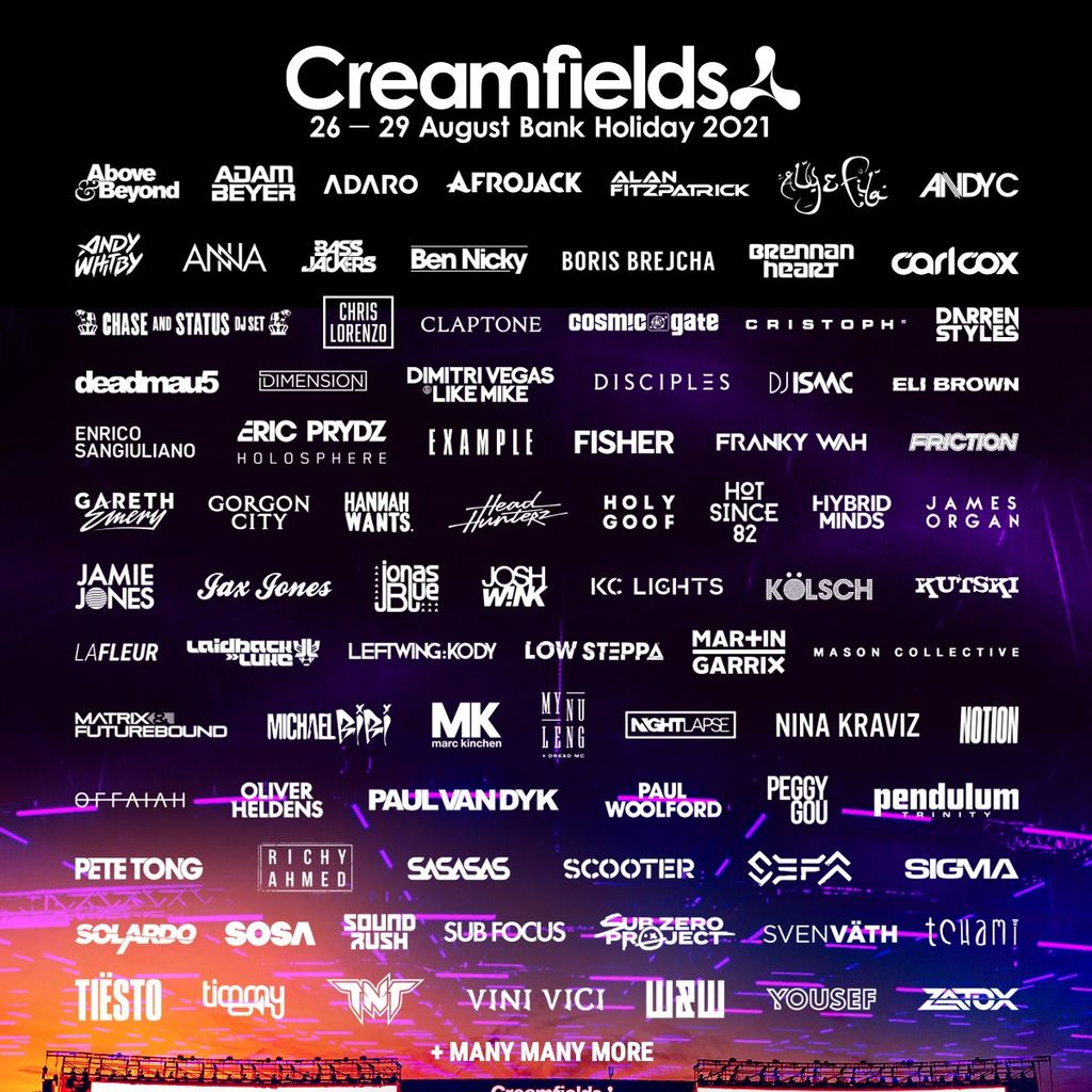 creamfields 2021 tickets daresbury runcorn 27 august 2021